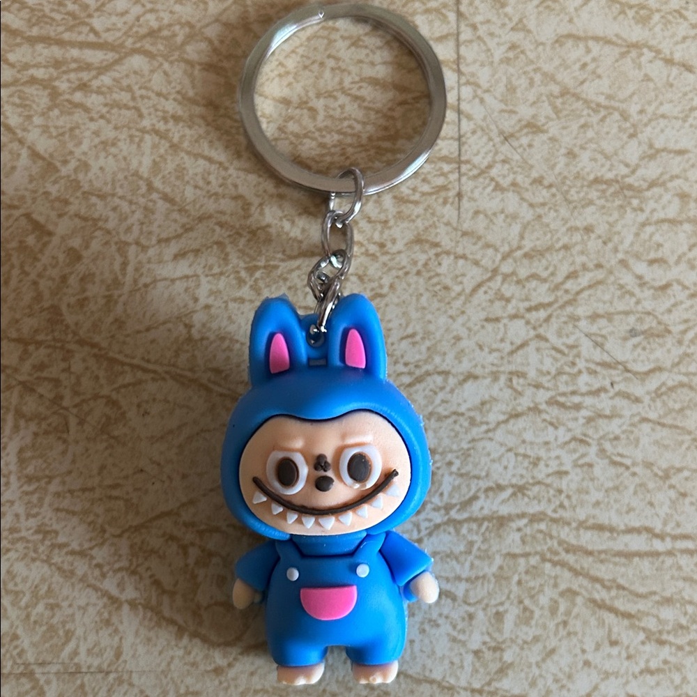 Blue Bunny Labubu Character Keychain